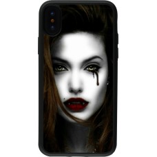 Coque iPhone X / Xs - Silicone rigide noir Halloween 2023 gothic vampire