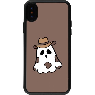 Coque iPhone X / Xs - Silicone rigide noir Halloween 2024 cowboy ghost