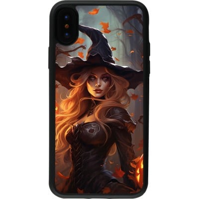 Coque iPhone X / Xs - Silicone rigide noir Halloween 2024 sexy witch