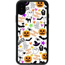 Coque iPhone X / Xs - Silicone rigide noir Halloween 2024 trick or treat