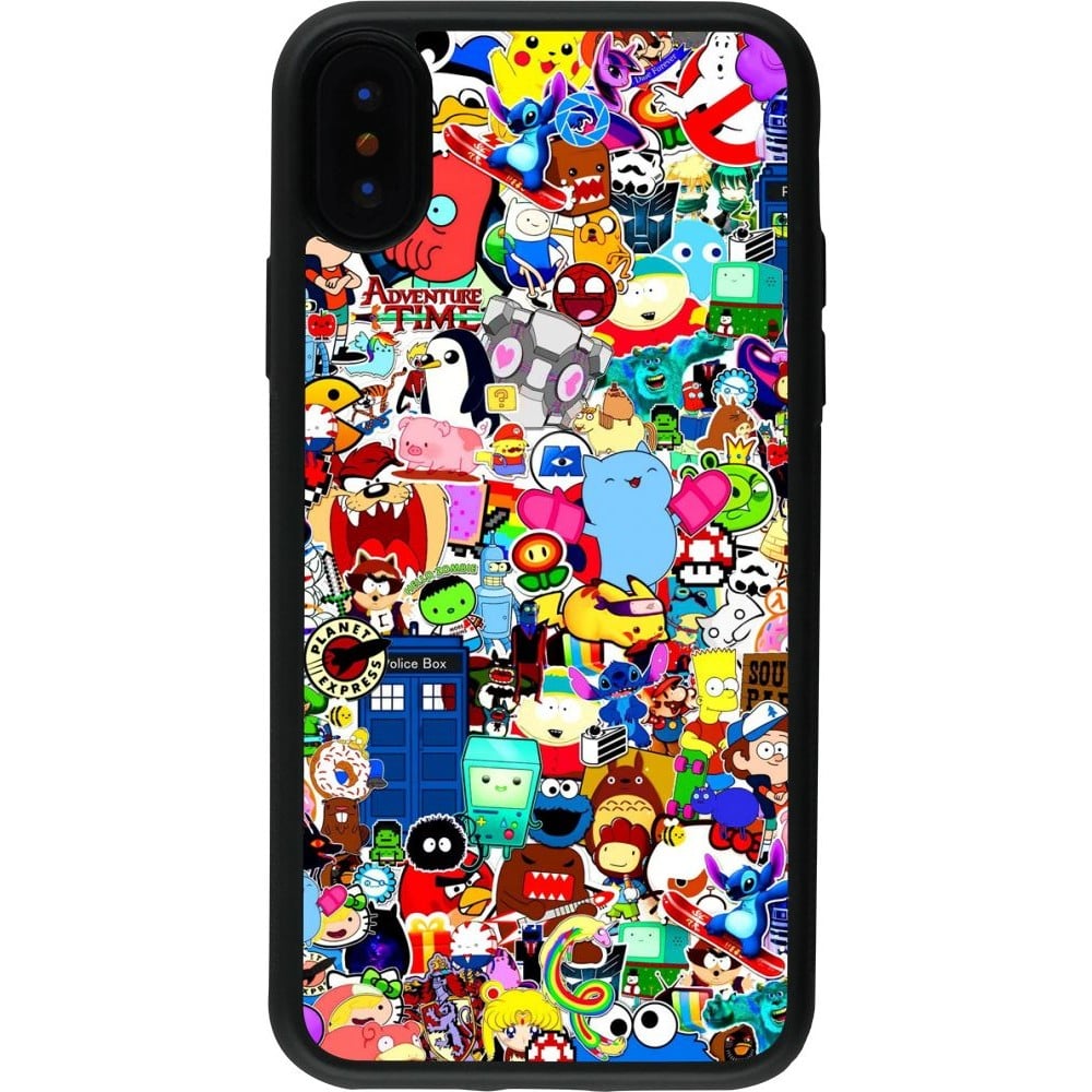 Coque iPhone X / Xs - Silicone rigide noir Mixed cartoons