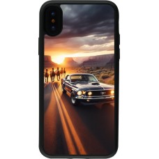 Coque iPhone X / Xs - Silicone rigide noir Mustang 69 Grand Canyon