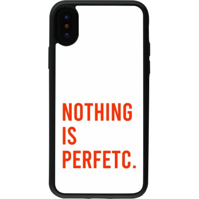 Coque iPhone X / Xs - Silicone rigide noir Nothing is Perfetc