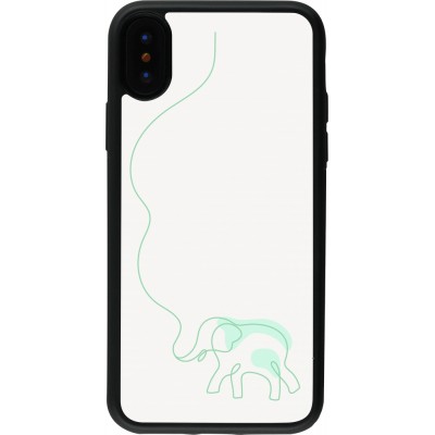 Coque iPhone X / Xs - Silicone rigide noir Spring 23 baby elephant