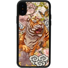 Coque iPhone X / Xs - Silicone rigide noir Spring 23 japanese tiger