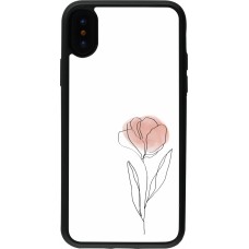 Coque iPhone X / Xs - Silicone rigide noir Spring 23 minimalist flower