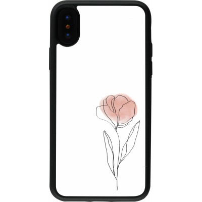 Coque iPhone X / Xs - Silicone rigide noir Spring 23 minimalist flower