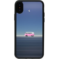 Coque iPhone X / Xs - Silicone rigide noir Spring 23 pink bus