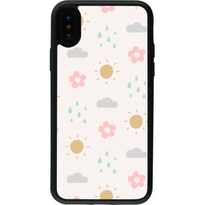 Coque iPhone X / Xs - Silicone rigide noir Spring 23 weather