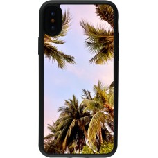 Coque iPhone X / Xs - Silicone rigide noir Summer 2023 palm tree vibe