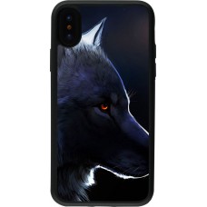 Coque iPhone X / Xs - Silicone rigide noir Wolf Shape