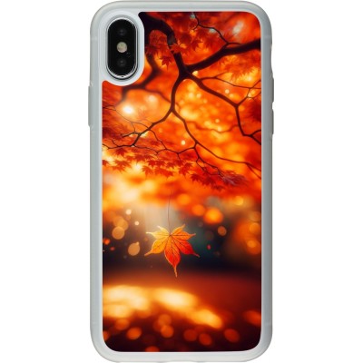 Coque iPhone X / Xs - Silicone rigide transparent Automne Magique Orange