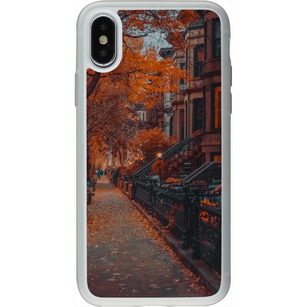 iPhone X / Xs Case Hülle - Silikon transparent Autumn 2024 city