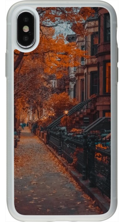 Coque iPhone X / Xs - Silicone rigide transparent Autumn 2024 city