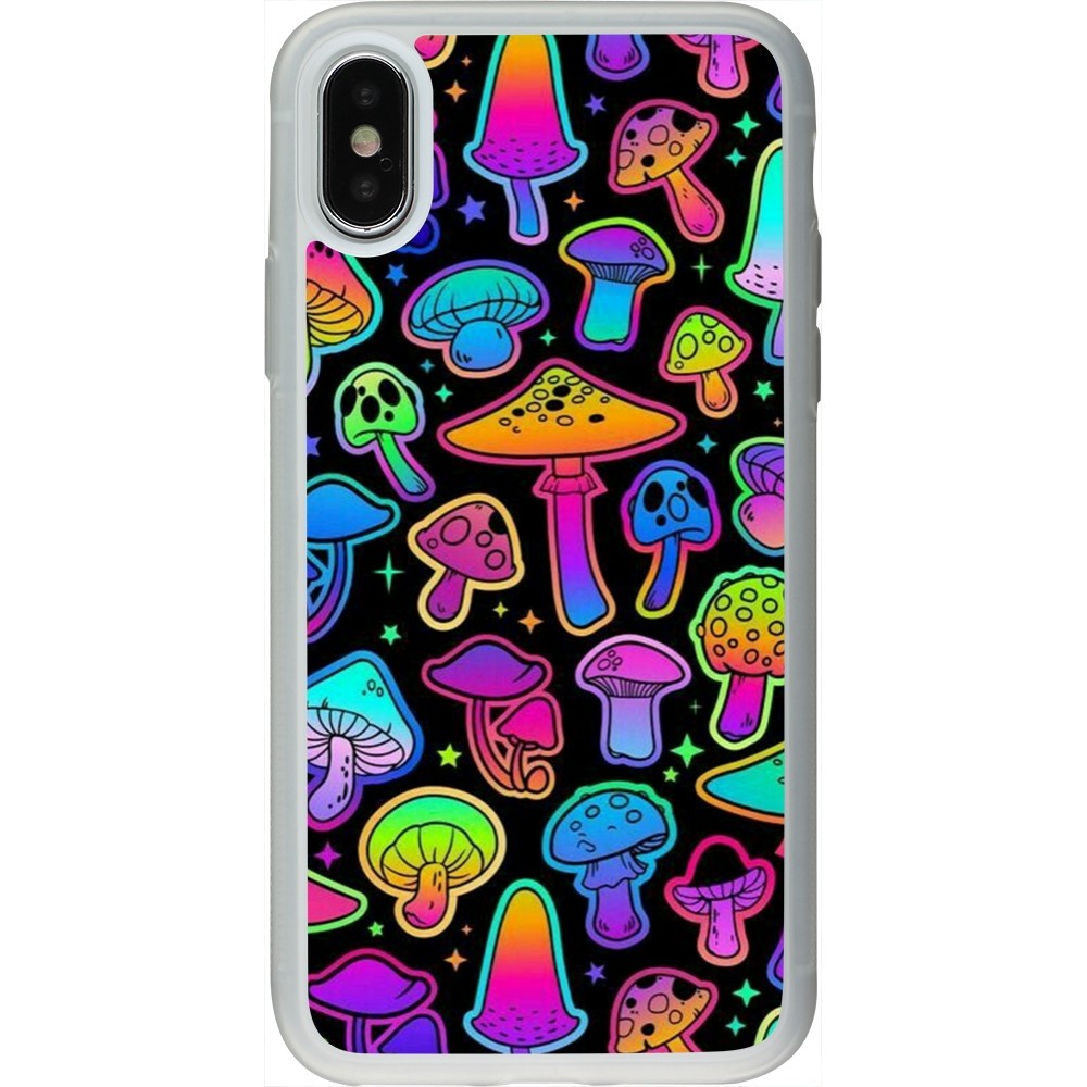 iPhone X / Xs Case Hülle - Silikon transparent Autumn 2024 magic mushrooms