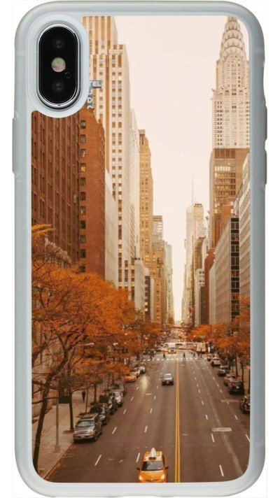 Coque iPhone X / Xs - Silicone rigide transparent Autumn 2024 New York city