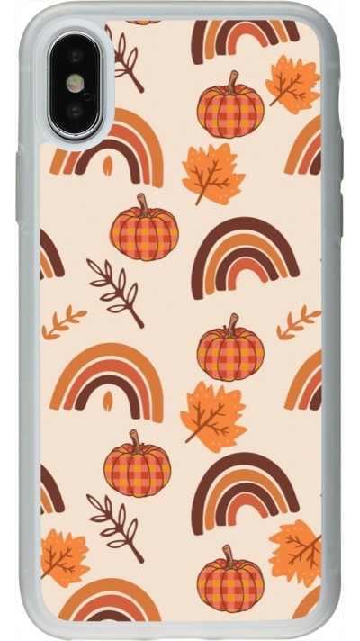 Coque iPhone X / Xs - Silicone rigide transparent Autumn 2024 rainbow