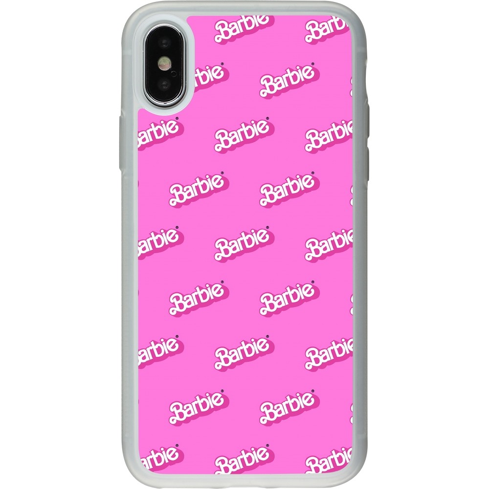 Coque iPhone X / Xs - Silicone rigide transparent Barbie Pattern