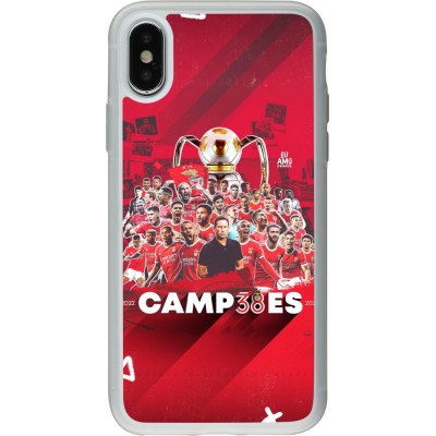 Coque iPhone X / Xs - Silicone rigide transparent Benfica Campeoes 2023