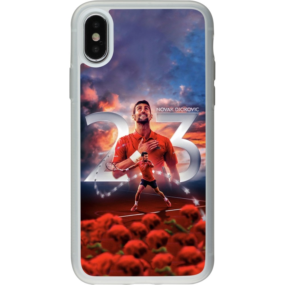 Coque iPhone X / Xs - Silicone rigide transparent Djokovic 23 Grand Slam