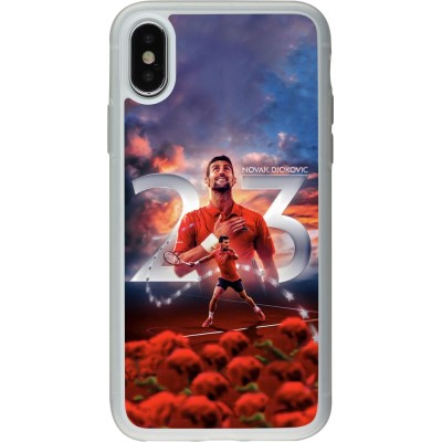 Coque iPhone X / Xs - Silicone rigide transparent Djokovic 23 Grand Slam