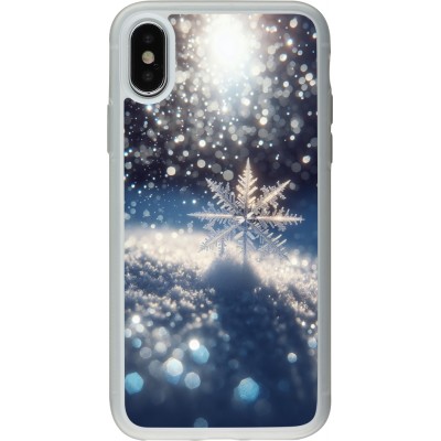 Coque iPhone X / Xs - Silicone rigide transparent Flocon Solaire Éclat