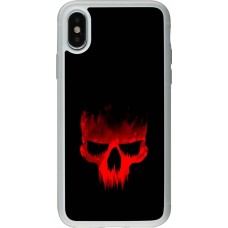 Coque iPhone X / Xs - Silicone rigide transparent Halloween 2023 scary skull