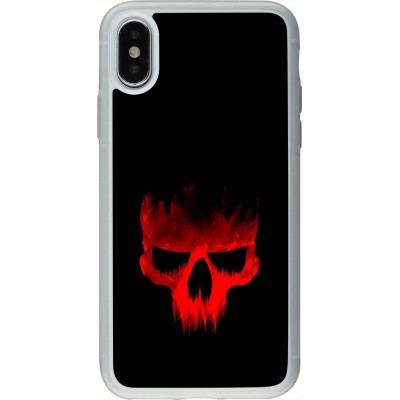 Coque iPhone X / Xs - Silicone rigide transparent Halloween 2023 scary skull