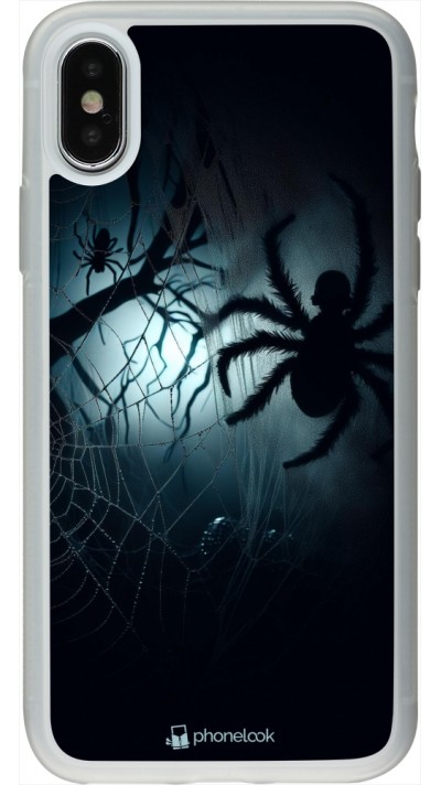 Coque iPhone X / Xs - Silicone rigide transparent Halloween 2024 Dark Spider