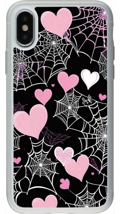 Coque iPhone X / Xs - Silicone rigide transparent Halloween 2024 girly