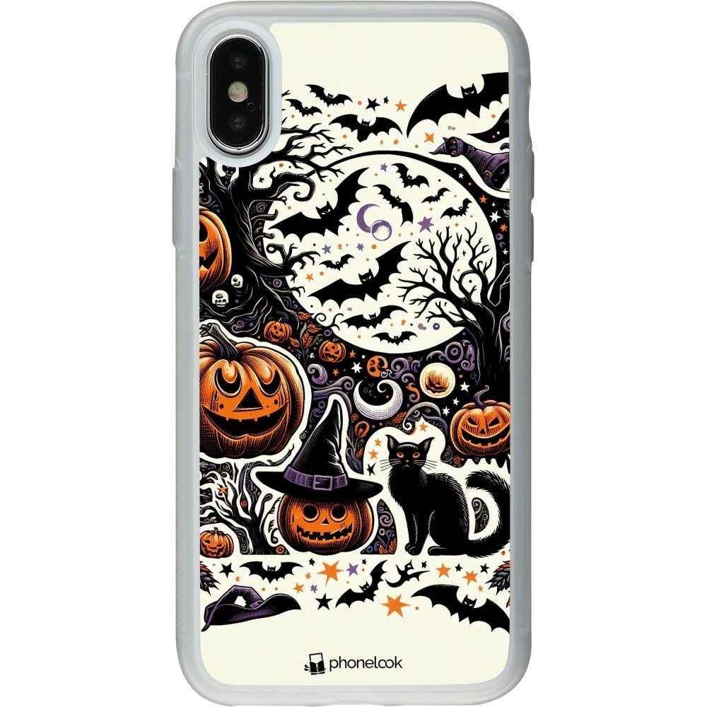 iPhone X / Xs Case Hülle - Silikon transparent Halloween 2024 Spuk