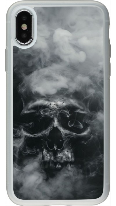 Coque iPhone X / Xs - Silicone rigide transparent Halloween 2024 smoky skull