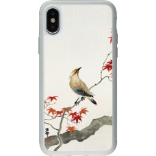 Coque iPhone X / Xs - Silicone rigide transparent Japanese Bird