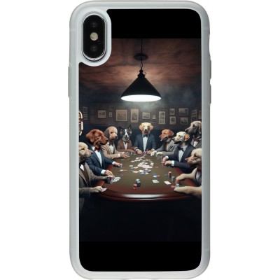 Coque iPhone X / Xs - Silicone rigide transparent Les pokerdogs