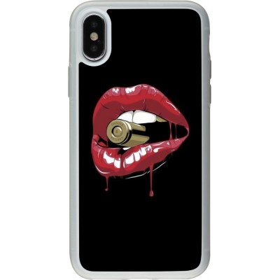 Coque iPhone X / Xs - Silicone rigide transparent Lips bullet