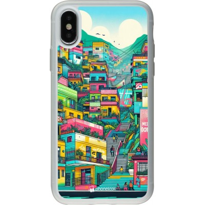 Coque iPhone X / Xs - Silicone rigide transparent Medellin Comuna 13 Art