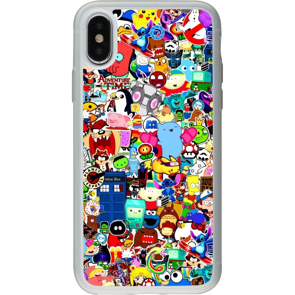 Coque iPhone X / Xs - Silicone rigide transparent Mixed cartoons