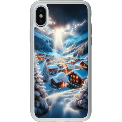 Coque iPhone X / Xs - Silicone rigide transparent Mont Neige Lumière