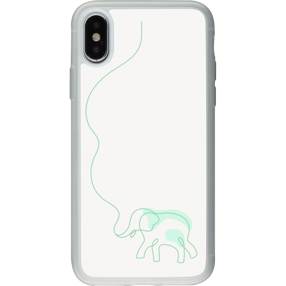 Coque iPhone X / Xs - Silicone rigide transparent Spring 23 baby elephant