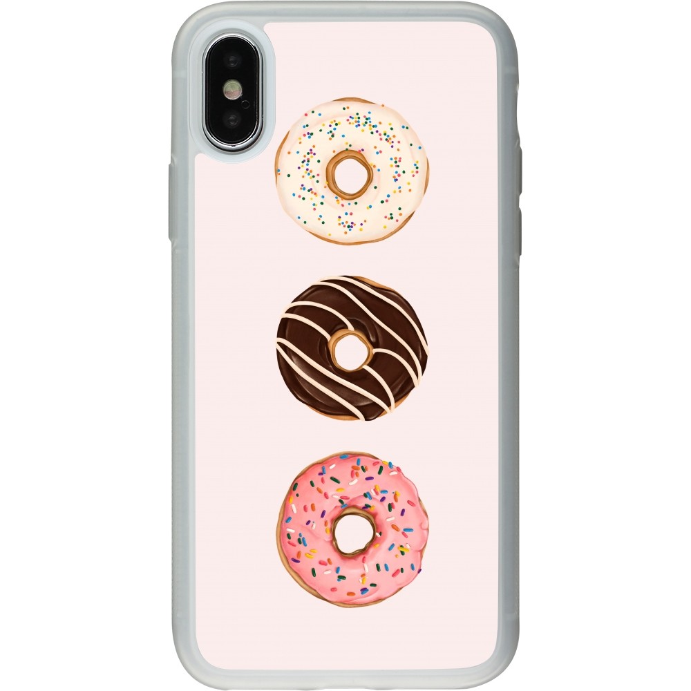 Coque iPhone X / Xs - Silicone rigide transparent Spring 23 donuts