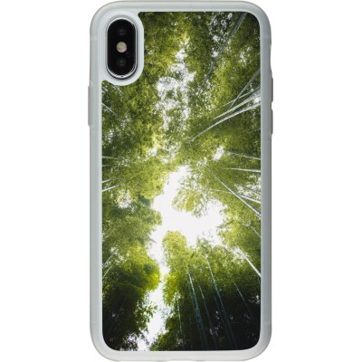 Coque iPhone X / Xs - Silicone rigide transparent Spring 23 forest blue sky