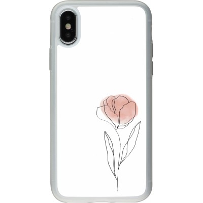 Coque iPhone X / Xs - Silicone rigide transparent Spring 23 minimalist flower