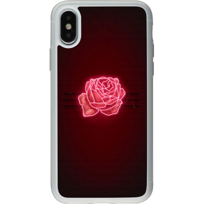 Coque iPhone X / Xs - Silicone rigide transparent Spring 23 neon rose