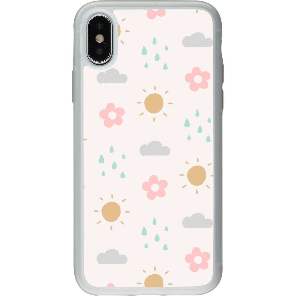 Coque iPhone X / Xs - Silicone rigide transparent Spring 23 weather