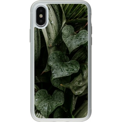 Coque iPhone X / Xs - Silicone rigide transparent Spring 23 fresh plants