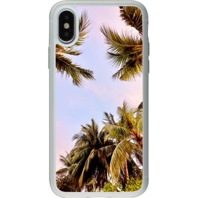 Coque iPhone X / Xs - Silicone rigide transparent Summer 2023 palm tree vibe