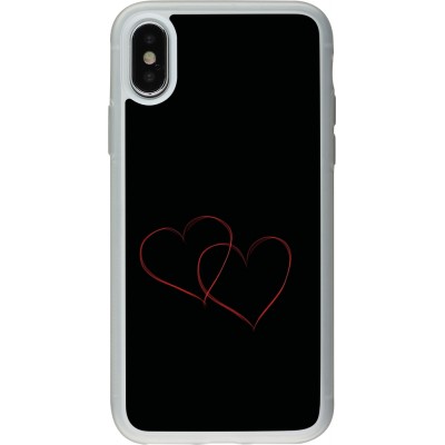 Coque iPhone X / Xs - Silicone rigide transparent Valentine 2023 attached heart