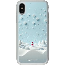 Coque iPhone X / Xs - Silicone rigide transparent Noël 2023 Petit Père Flocon