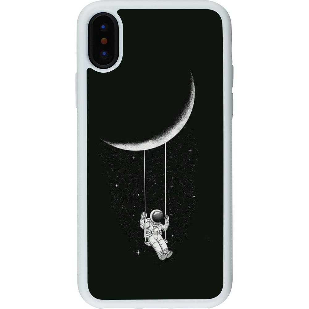 Coque iPhone X / Xs - Silicone rigide blanc Astro balançoire