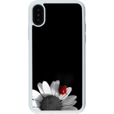 Coque iPhone X / Xs - Silicone rigide blanc Black and white Cox